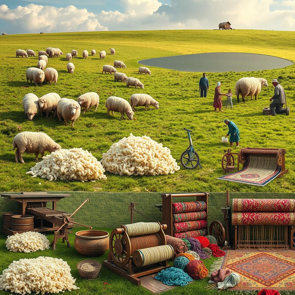 The Journey from Sheep to Carpet: Wool Processing Steps