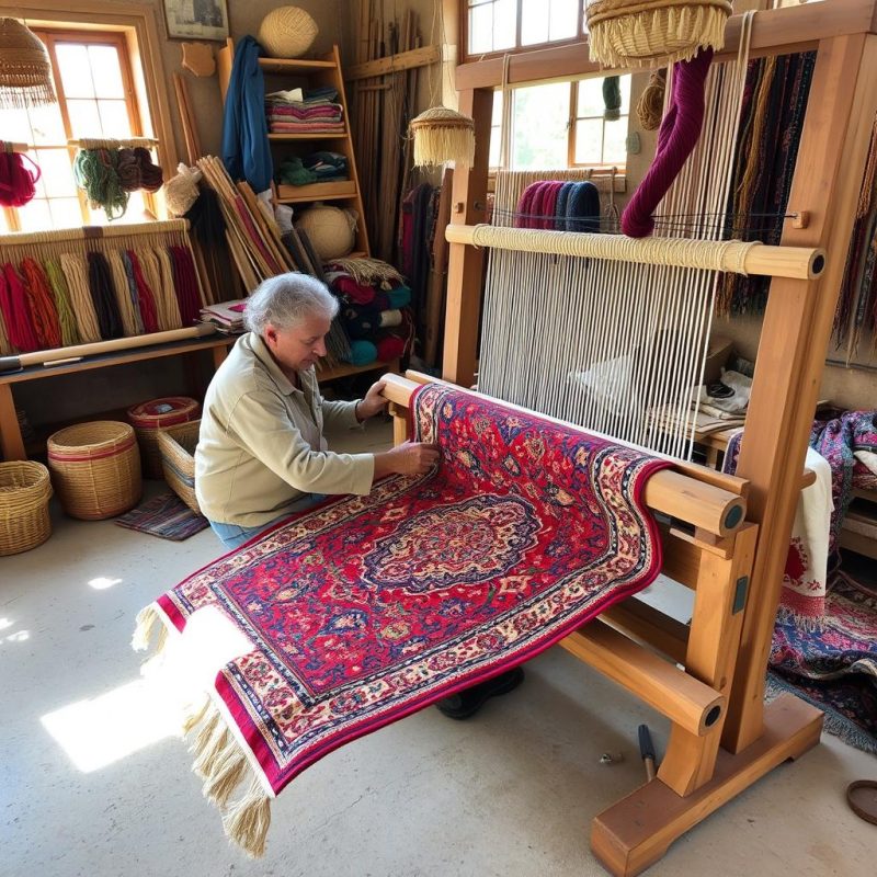 Making handmade carpets traditionally