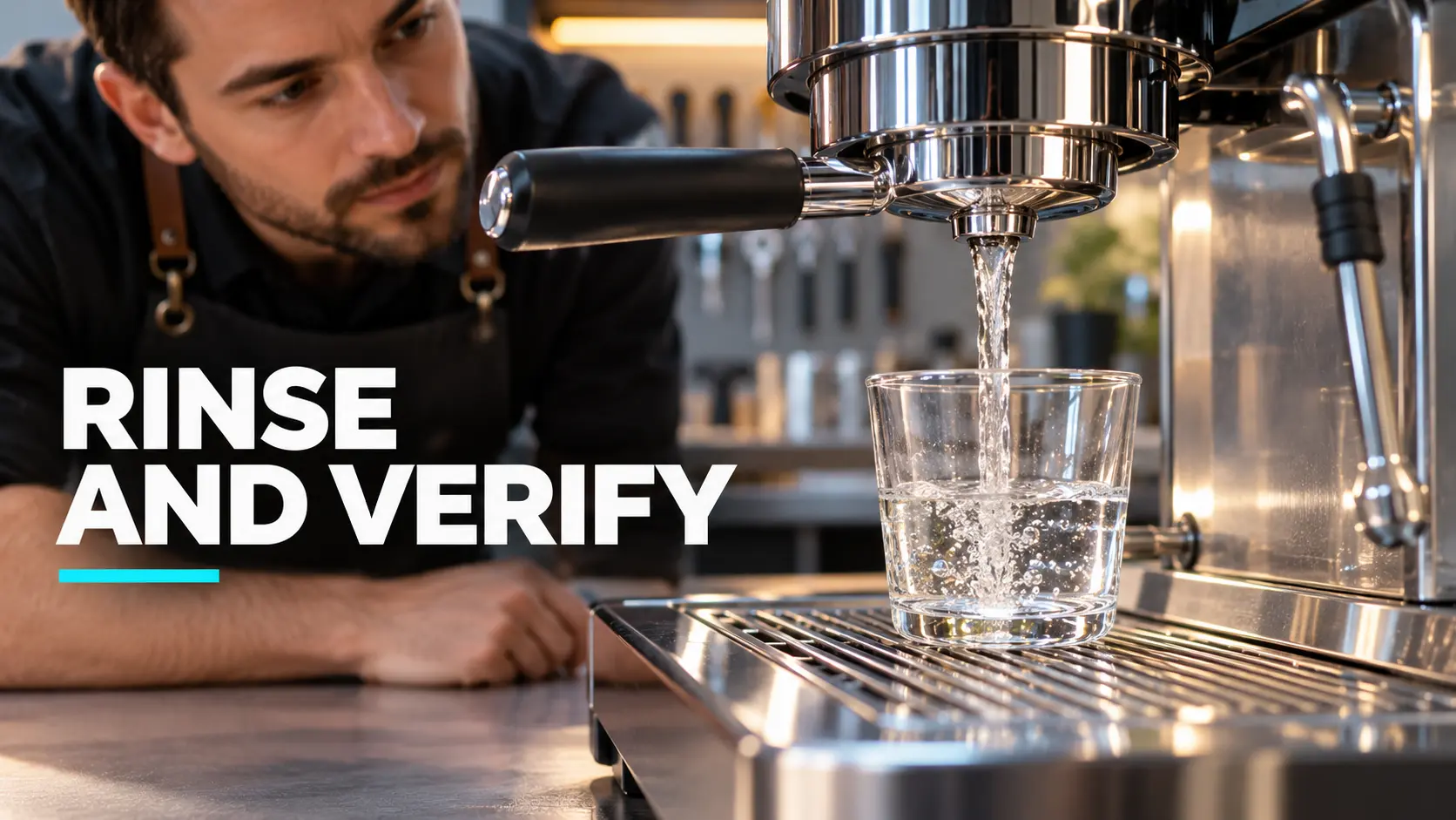 Rinse and Verify Rinse and verify after citric acid coffee machine descaling