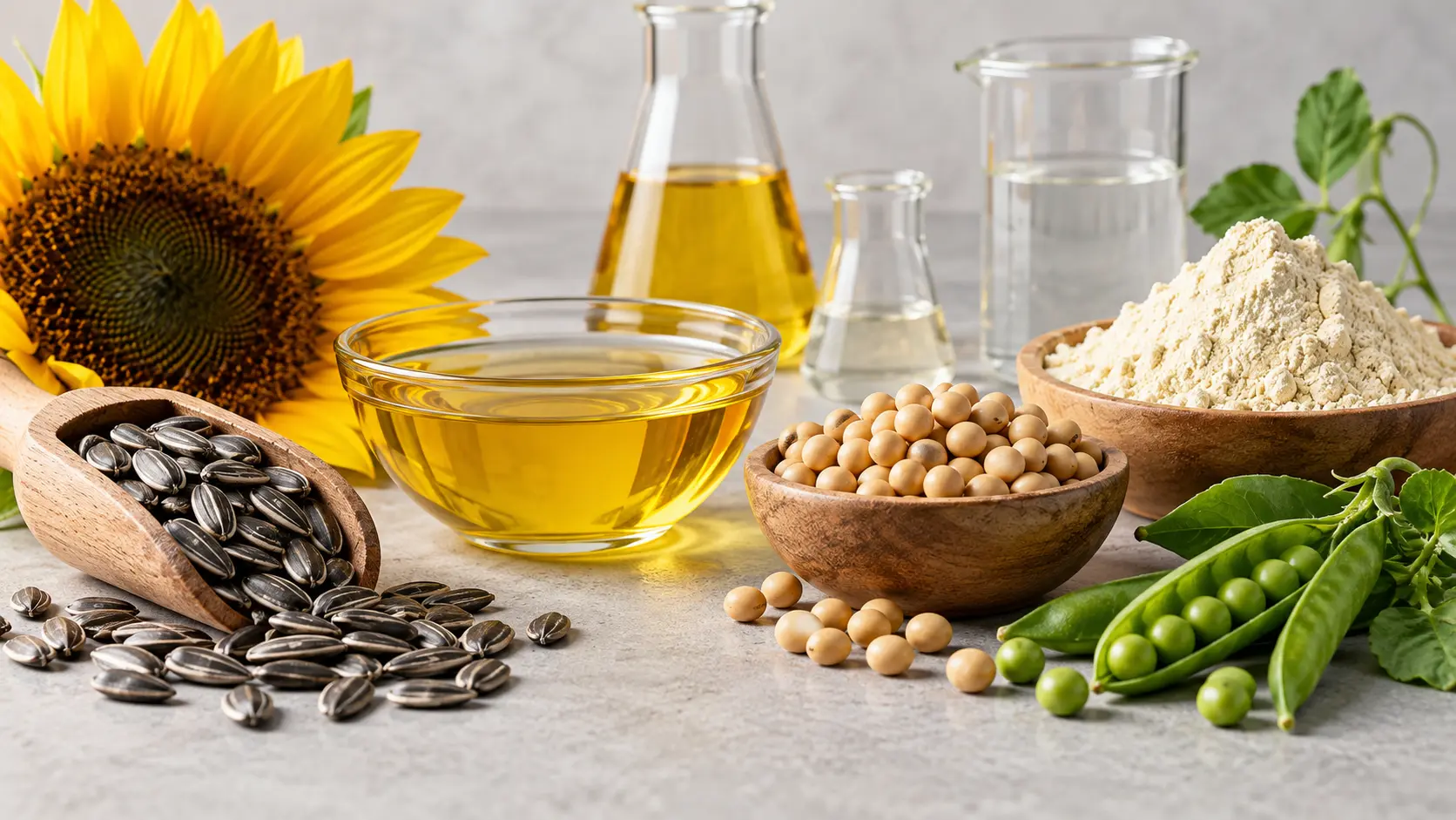 Natural Food Emulsifier Ingredients Sunflower soy and pea sources for natural food emulsifiers