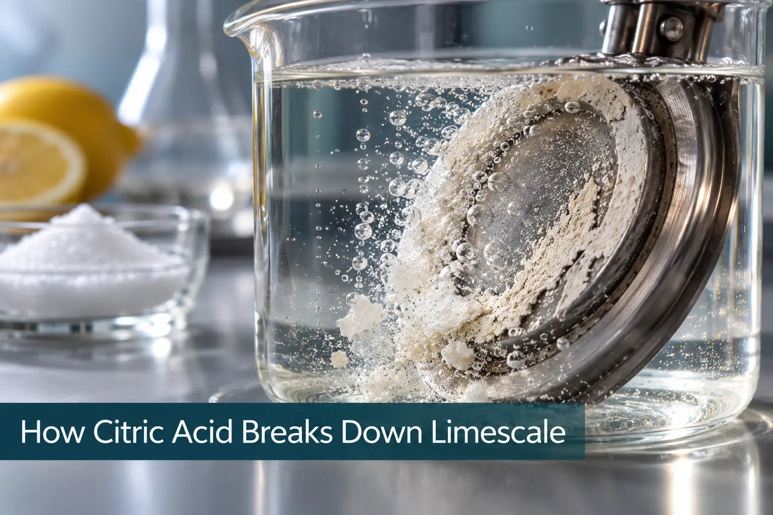 How Citric Acid Breaks Down Limescale Citric acid kettle descaling dissolves mineral scale in an electric kettle